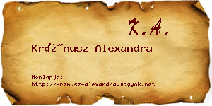 Krénusz Alexandra névjegykártya