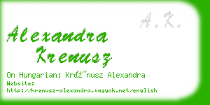 alexandra krenusz business card